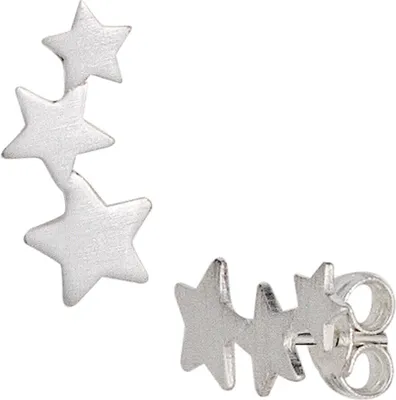 Produktbild von JOBO Ohrstecker Sterne 925 Sterling Silber mattiert Ohrringe