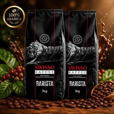 Produktbild von Swisso Kaffee Barista 100 % Arabica Exklusive Premium-Kaffeebohnen, 2x 1 kg