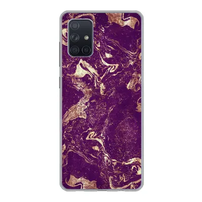 Produktbild von MuchoWow® Handyhülle Schutzhülle Hülle für Samsung Galaxy A51 Naturstein - Kalkstein - Gold Silikon Softcase Handy Hülle - Schutzabdeckung