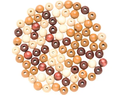 Produktbild von Holzperle braun-mix Ø 15 mm 14 Stück