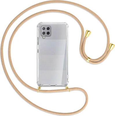 Produktbild von Handykette Backcover-Schutzhülle mit Band (Metall goldfarben) für Samsung Galaxy A42 5G - beige