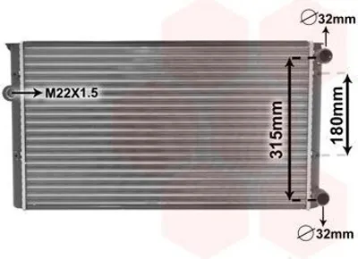 Produktbild von VAN WEZEL 58002105 Kühler Wasserkühler Motorkühler für VW GOLF III (1H1) Golf III Cabrio (1E7) GOLF III Variant (1H5) Vento (1H2) GOLF III Van (1H1)