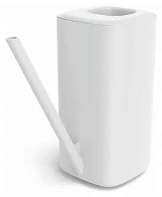 Produktbild von Kunststoff Gießkanne 1,6 L Weiß für Zimmerpflanzen, schmaler Ausguss, ergonomischer Griff