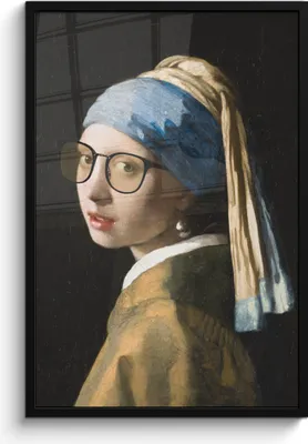 Produktbild von MuchoWow® MuchoWow® Gerahmtes Poster Das Mädchen mit dem Perlenohrring - Johannes Vermeer - Brillen 60x90 cm - Poster mit zchwarzem Bilderrahmen - Kunst