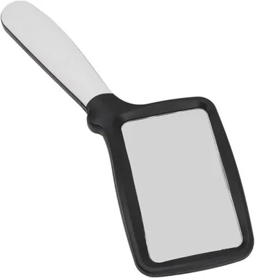Obrázek produktu pro Ruční lupa 3x, velká, obdélníková, s LED osvětlením, ideální pomůcka pro seniory