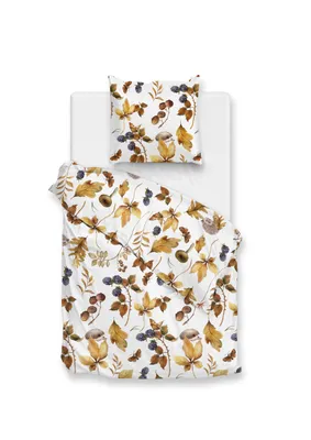 Produktbild von ZO!Home Castagno Bettwäsche 155 White Bettwäsche 1 x Bettbezug 155x220 + 1 x Kopfkissenbezug 80x80 White Flora weiß