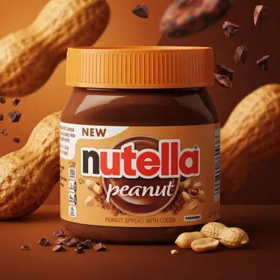 Produktbild von Nutella Peanut 371 g – Erdnuss-Haselnuss-Creme mit Kakao + Heartforcards Versandschutz