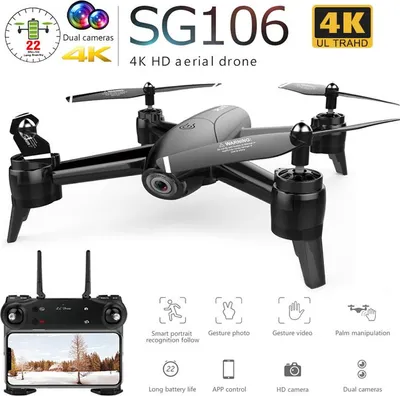 Zdjęcie produktu dla Dron SG106 z dual camera 1080P 720P 4K WiFi FPV W czasie rzeczywistym Wideo Wideo Szeroki Kąt Optyczne Przepływy RC Quadcopter Śmigłowiec Zabawki jeden przyszedł