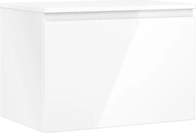Produktbild von Mexen Orio Badezimmerschrank Waschtischunterschrank 70 cm mit Arbeitsplatte, 1 Schublade, weiße Hochglanz - 91A10-07047-1-BFC00