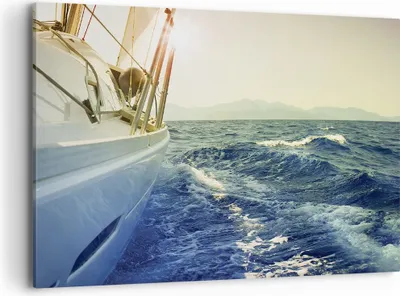 Produktbild von Bild auf Leinwand - Leinwandbild - Einteilig - Yacht Segelboot Sonne - 100x70cm - Wand Bild - Wanddeko - Wandbilder - Leinwanddruck - Bilder - Wanddekoration - Leinwand bilder - AA100x70-4138