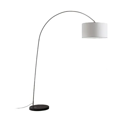 Produktbild von Lindby Bogenlampe Belinda, weiß, Textil, Marmor, 200 cm, E27