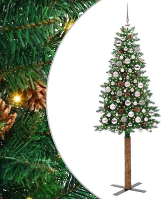 Obrázok produktu pre Úzky vianočný stromček s 300 LED-i so stojanom Zelená 180 cm