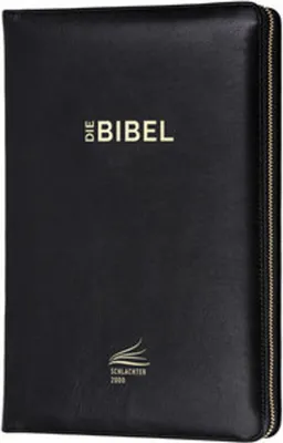 Produktbild von Schlachter 2000 Bibel - Standardausgabe (Kalbsleder, Goldschnitt, mit Reißverschluss, schwarz)