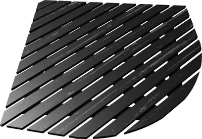Image de Caillebotis en Bois Composite Gris pour Cabine 1/4 de Cercle - Dimensions 76.2 x 76.2 x 3.2 cm