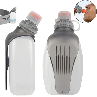 Produktbild von 2 Stück Trinkflasche zum Joggen, 250ml Trinkflasche Klein, Wasserflasche BPA-Frei, Auslaufsichere Sportflasche, Sport Wasserflaschen mit Rückenclip
