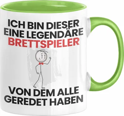 Produktbild von Brettspieler Geschenk Tasse Lustige Geschenkidee Geburtstag für Brettspieler Ich Bin Dieser Legendäre Brettspieler Von Dem Alle Geredet Haben Kaffee-Becher (Grün)