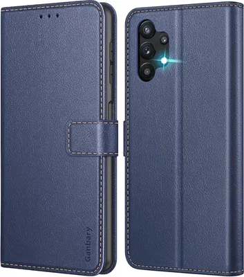 Produktbild von Samsung Galaxy A13 4G Handyhülle Blau Leder Tasche mit Kartenschlitzen & Standfunktion
