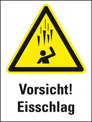 Produktbild von Dreifke® Schild I Warn-Kombischild Warnung vor Eisschlag, Aluminium, 300x400m...