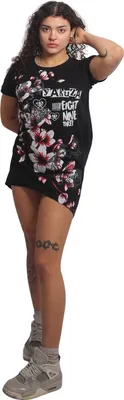 Produktbild von Yakuza Damen Hanami Urban T-Shirt Kleid, Schwarz, XS