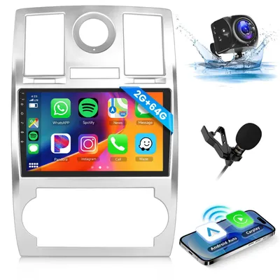 Immagine prodotto di Autoradio da 2 GB e 64 GB per Chrysler 300 300C dal 2004 al 2011, con Carplay, Android Auto, GPS e Bluetooth