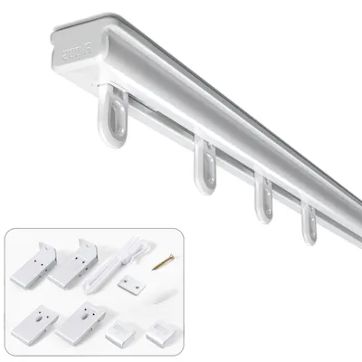Zdjęcie produktu dla Sekey karnisz aluminiowy 1-szynowy, 160-300 cm, biały, elastyczny, teleskopowy z regulacją długości