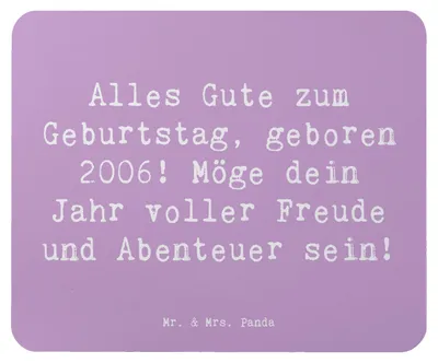 Produktbild von Mr. & Mrs. Panda Mousepad Spruch 2006 Geburtstag - Lavendeltraum - Geschenk, Alter, mousematte, Glückwunsch, mausteppich, Geburtstagsfeier, Mauspad, Erinnerungen, pc