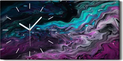 Produktbild von Leinwand Wanduhr Wandkunst Uhr Geräuschlos 60x30 Malerei Abstrakte Kunst - weiße Hände