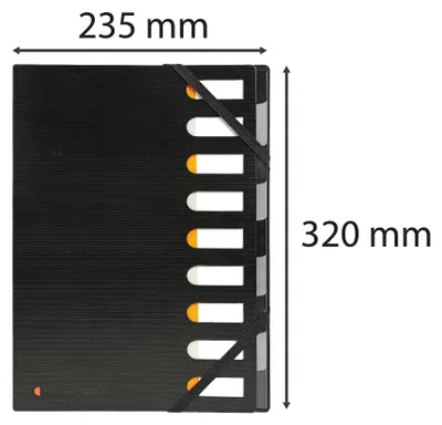 Zdjęcie produktu dla Teczka HARMONIKA Exactive 9 przegródek czarna
