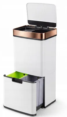 Image de Poubelle de tri sélectif, modèle B0H3KMR1NP, 72 litres, 4 compartiments, blanche