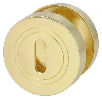 Produktbild von Buntbart Rosettenpaar Messing Optik Ø 52mm - Innentürrosetten Schlüsselrosetten
