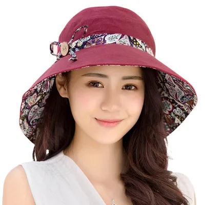 Immagine prodotto di Cappello da donna, modello Sonnenhut, estivo, reversibile, con protezione UV 50+, ideale per la spiaggia, pieghevole, con tesa larga, taglia unica, colore: bordeaux