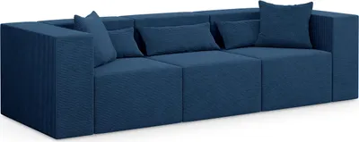 Produktbild von 3-Sitzer Couch Nova - 284x105x76cm modulares Couch fur Wohnzimmer, Dunkelblau