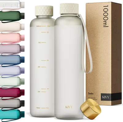 Produktbild von KIVY Trinkflasche 1l - Kohlensäure geeignet & Auslaufsicher - Für Sport, Schule & Büro - Sport Trinkflasche Gym - Wasserflasche Sprudel geeignet