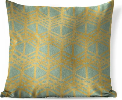 Produktbild von MuchoWow® Zierkissen Sofakissen Wohnzimmer Dekokissen 50x50 cm Gold - Muster - Linie - Komfort - Sofakissen