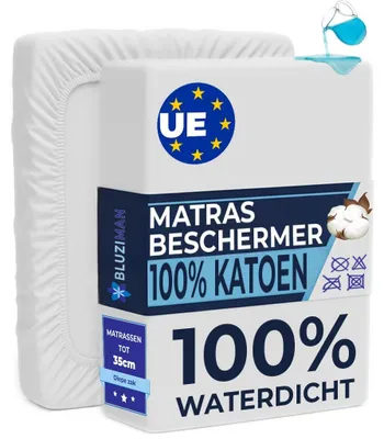Productafbeelding van Matrasbeschermer matrashoes - 80 x 190/200 cm - Waterdicht - Mijtdicht - Katoen