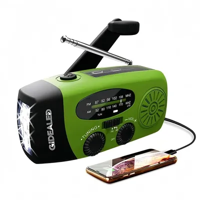 Produktbild von Solar radio,Selbstbetriebenes Kurbelradio mit LED-Taschenlampe,Notfallradio AM/FM Wetter Wind Up Radio, Handkurbel-Dynamo für Notladung von Smartphone