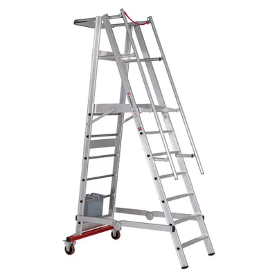 Produktbild von Euroline Premium 32778 Podestleiter fahrbar, klappbar 7 Stufen