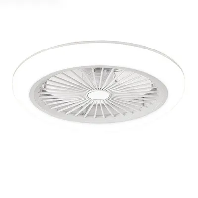 Produktbild von Moderner Deckenventilator mit LED-Licht, 45 cm, Weiß, smart steuerbar per Fernbedienung & App, leise, leistungsstark, mit Luftleitfunktion