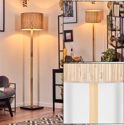 Produktbild von Arenabianca Stehlampe aus Holz/Seegras in Naturfarben/Schwarz, Höhe 153cm
