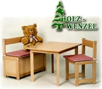 Produktbild von Kinder-Sitzgarnitur Paul, 3teilig, aus Buchenholz