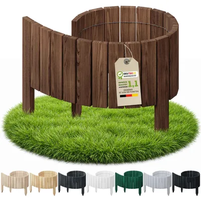 Produktbild von Floranica Flexible Beeteinfassung 30 x 100 cm Braun Rasenkante Beetumrandung Gartenzaun Steckzaun Holzzaun Rollboarder