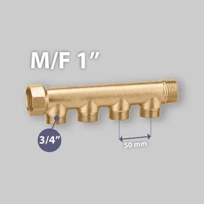 Immagine prodotto di Collettore Lineare Maschio/Femmina 1" Icma 3 Vie Da 3/4"