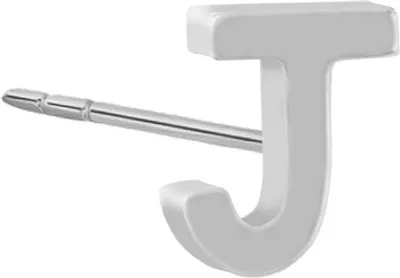 Produktbild von New Bling 9NB-908J - Zilveren oorsteker Letter J – Rhodium Plated – 4 mm – Per Stuk