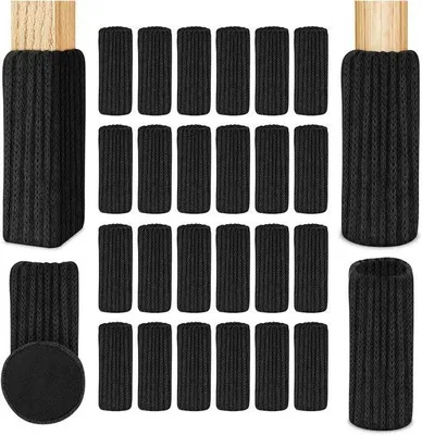 Productafbeelding van Famanu meubelbeschermers, 16 stuks - zwart, elastisch, met antislip onderkant