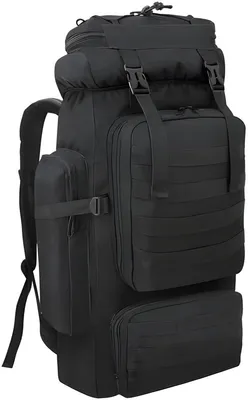 Produktbild von PolkaHome® 80 Liter Outdoor Rucksack – Wasserabweisend, Schwarz, Trekkingrucksack