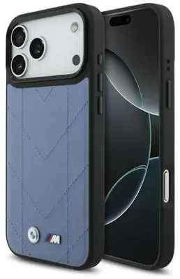 Obrázok produktu pre Puzdro Bmw M Quilted Logo Magsafe Na Iphone 17 Pro Max - Niebieskie