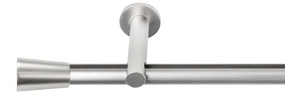 Produktbild von SN Deco Gardinenstange Innenlauf Nizza, 19 mm, 1-läufig, Stahl, Komplett-Set mit Ringen, Profilträger, 150 cm, chrom matt