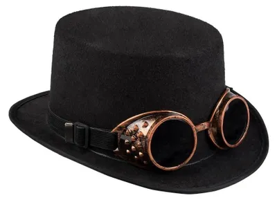 Obrázek produktu pro Steampunková čepice s odnímatelnými brýlemi, ideální pro karneval a tematické party
