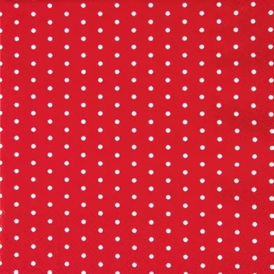 Produktbild von 20 Servietten Mini Dots red/white - Mini-Punkte rot/weiß 33x33cm