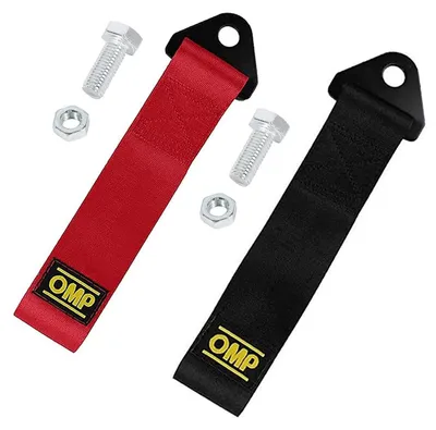 Image de Câbles de remorquage pour voitures de course, en nylon, lot de 2, rouge et noir